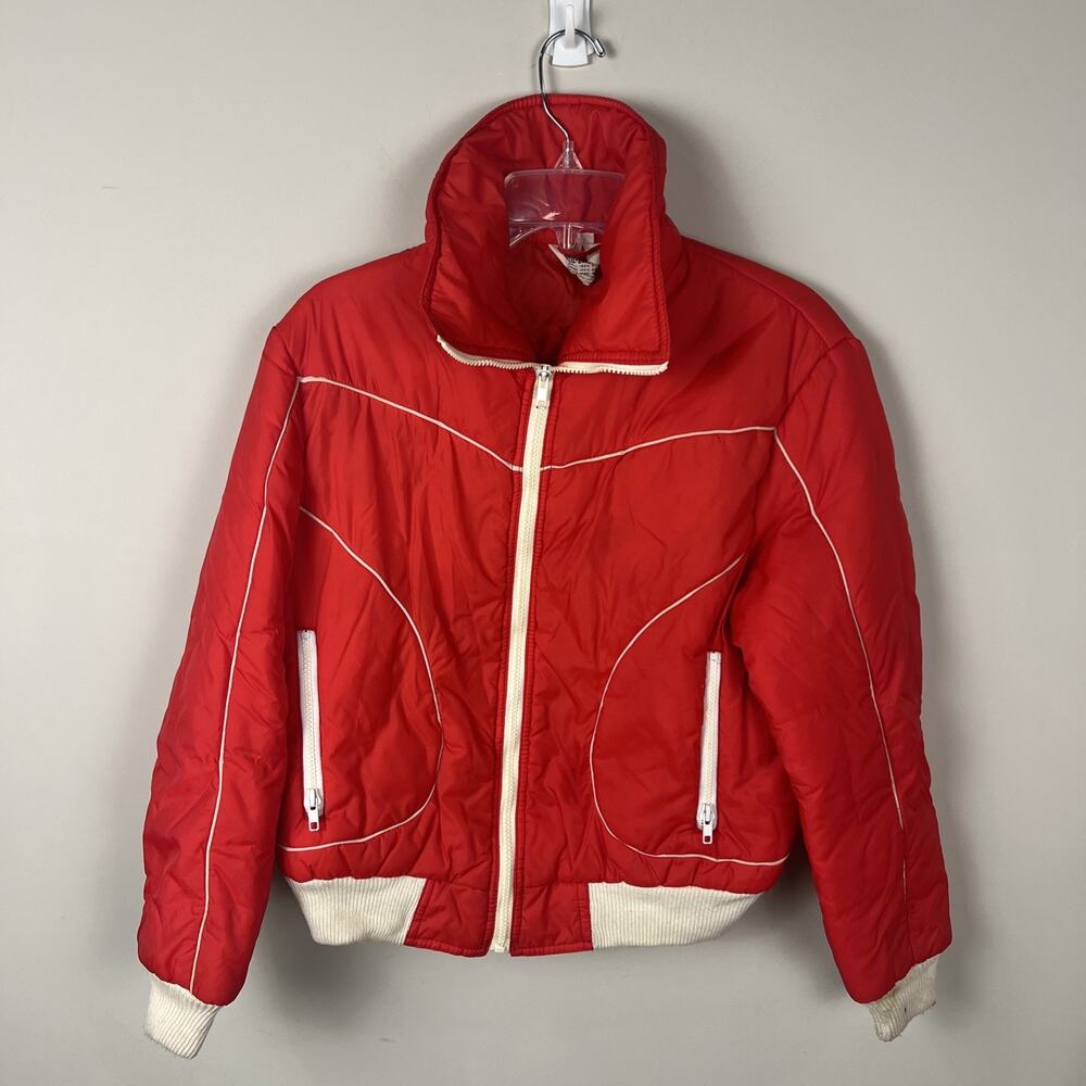 Vintage Montgomery‎ Ward Red Puffer Ski Snowboard Jacket Boys Large (14-16)